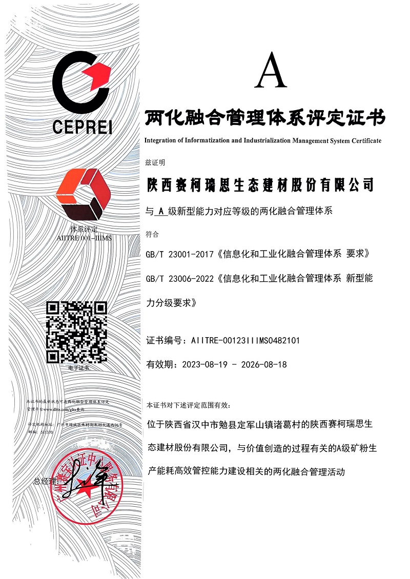 喜訊！賽柯瑞思公司獲得兩化融合管理體系認(rèn)證